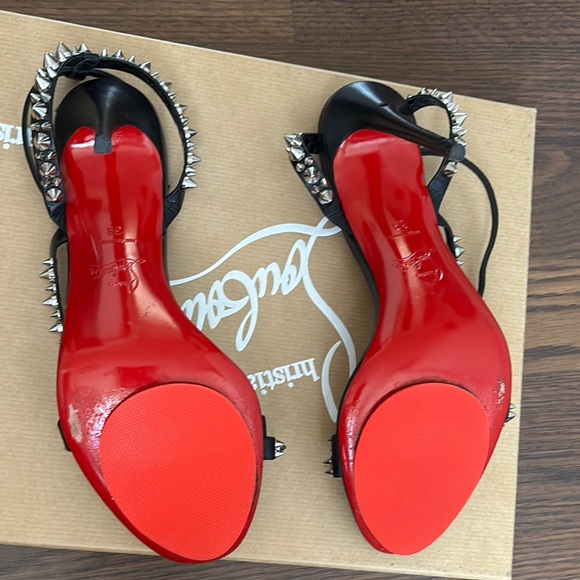 Christian Louboutin Black Studded Women's Sandals - Picture 8 of 12